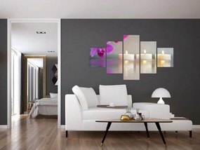 Obraz świec na wodzie (125x70 cm)