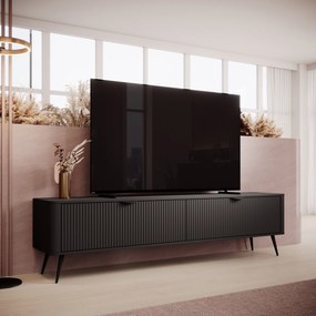 Szafka RTV stojąca LANTANA 200 cm do Salonu pod Telewizor - Czarny