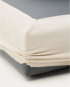 Beżowy podnóżek z tkaniny szenilowej Alea – Kave Home