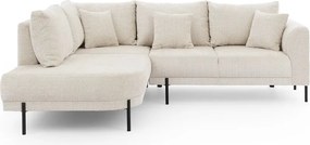 Beżowy narożnik z tkaniny szenilowej (lewostronny/w kształcie litery L) Mauris – Ropez