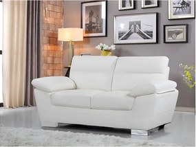 Sofa „Dallas” ze skóry odtworzonej i PVC - 169 x 88 x 90 cm - 2-osobowa - Biały