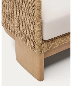 Beżowo-naturalny drewniany/ze sztucznego rattanu fotel ogrodowy Xoriguer – Kave Home