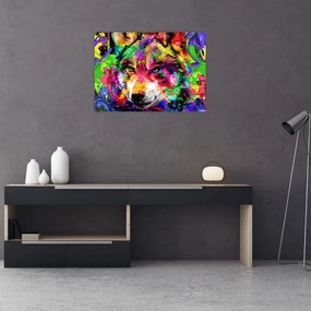 Obraz - Wilk z graffiti (70x50 cm)