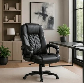 Czarny obrotowy fotel biurowy - Duke 3X