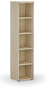 Regał biurowy PRIMO WOOD, 400 x 420 x 1781 mm, dąb naturalny