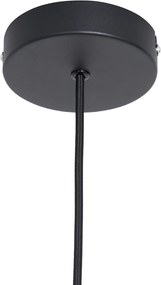 Lampa wisząca Japandi brązowa z materiałowym abażurem 50 cm - Plu