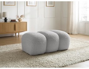 Jasnoszary podnóżek z materiału bouclé Hippolyte – Bobochic Paris