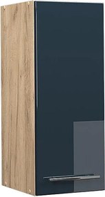 Szafka ścienna ciemnoniebieski wysoki połysk 30x34.1x72 fame-line