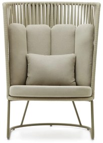Zielony metalowy fotel ogrodowy Saconca – Kave Home