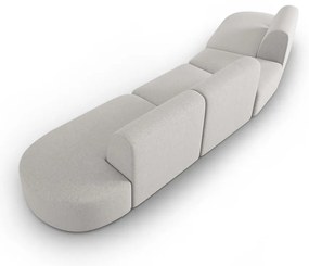 Jasnoszara sofa z tkaniny szenilowej lewostronna 428 cm Paolo – Milo Casa