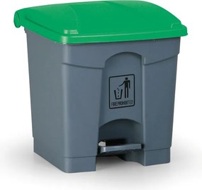 Uniwersalny kosz na śmieci do segregacji z pedałem, 30 l, 440 x 400 x 400 mm, zielony