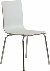 Krzesło ze sklejki laminowanej WERDI B białe/stal nierdzewna