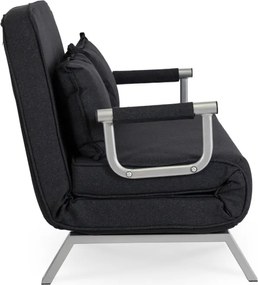 Fotel Rozkładany Dwuosobowy BART 2 Wypoczynkowy Czarny do Spania Leżanka Nowoczesny