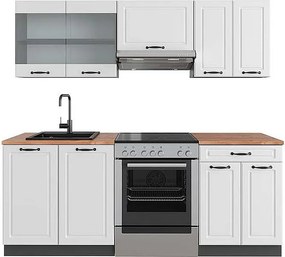 Aneks kuchenny biały dworek/antracyt 200x60x81.6 r-line