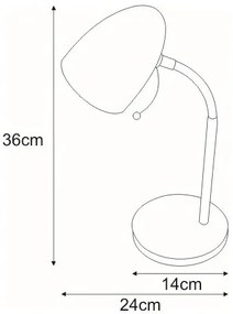 Turkusowa biurkowa lampka z włącznikiem - S272 Cersal 12X