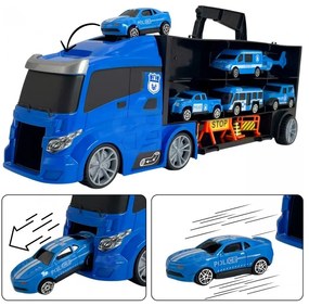 Woopie zestaw cieżarówka transporter 3w1 niebieski policja