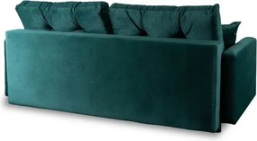 Sofa z Funkcją Spania SEUL Rozkładana Dwuosobowa Welurowa Zielona do Salonu