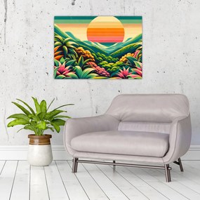 Obraz - Kolorowy zachód słońca (70x50 cm)