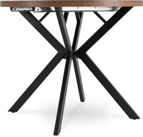 Stół Okrągły Rozkładany LUGO 90-190 cm Dąb Rustykalny/Czarny Loft