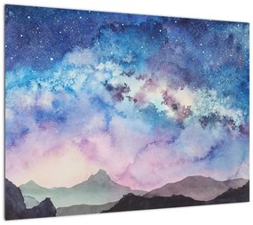 Obraz na szkle - Droga Mleczna, akwarela (70x50 cm)