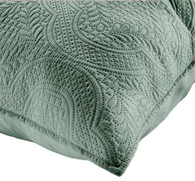 Zielony zestaw narzuty na łóżko i poszewki na poduszkę z mikrowłókna 240x260 cm Romane – douceur d'intérieur