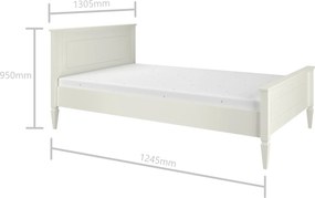 Łóżko młodzieżowe w stylu prowansalskim Ines 120x200 białe