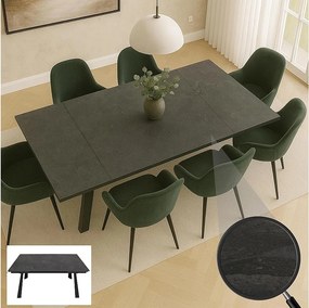 Stół do jadalni MCW-O59,  wygląd marmuru, szary