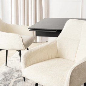 Krzesło Tapicerowane Obrotowe do Salonu LARISA Kremowe Nowoczesne