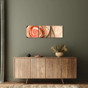 Obraz - Róża w artystycznym duchu (z zegarem) (90x30 cm)