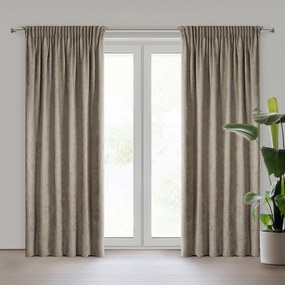 Designerska zasłona Vani beżowa z szenilu 140x270 cm