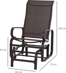 Outsunny krzesło bujane 60 cm x 75 cm x 104 cm