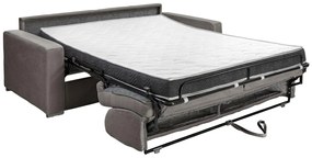 Kanapa 4-osobowa z ekspresowym mechanizmem rozkładania z weluru CALITO - Antracytowy - Wymiary miejsca do spania: 160 cm - Materac 14 cm z pamięcią kształtu