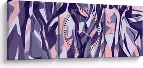 Obraz - Abstrakcyjne kobiety (z zegarem) (90x30 cm)