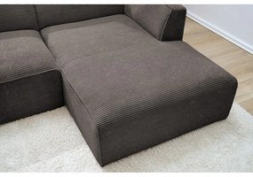 Brązowy sztruksowy narożnik modułowy (prawostronny/w kształcie litery L) Megeve – Bobochic Paris