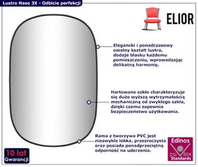 Nowoczesne lustro w czarnej ramie60x40 cm - Naso 3X