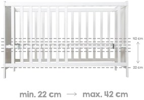 Białe łóżeczko z baldachimem 60x120 cm Stars Gray – Roba