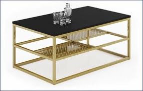 Prostokątna ława w stylu glamour czarny + złoty S6-E31