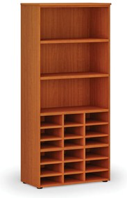 Regał sortujący PRIMO WOOD, 800 x 420 x 1781 mm, 18 przegród, czereśnia