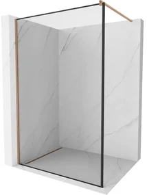 Mexen Kioto ścianka prysznicowa Walk-in 160 x 200 cm, czarny wzór 8 mm, miedź szczotkowana - 800-160-101-65-70