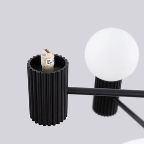Żyrandol HALO 6 czarny ryflowany SOLLUX  LIGHTING