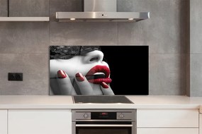 Panel nad Blat Kuchenny Czerwone Usta i Paznokcie