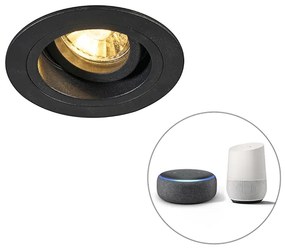 Inteligentny podtynkowy reflektor czarny okrągły w tym WiFi GU10 - Chuck Nowoczesny Oswietlenie wewnetrzne