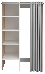 Szafka do pralni na 2 urządzenia z zasłoną - Naturalny jasny - szer. 111 x wys. 184 cm - JAZANO