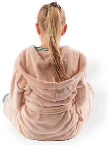 Różowy szlafrok dziecięcy z mikropluszu w rozmiarze 134-140 Delux – Tiseco Home Studio