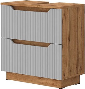 Szafka na wannę dąb/szary w paski 59.8x32x62.5 lotta