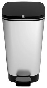 Plastikowy kosz na śmieci z pedałem w kolorze srebra 45 l Chic Bin – KIS