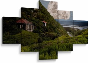Obraz krajobrazu z księżycem (125x70 cm)