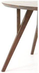 Brązowy okrągły stół z blatem z drewna akacjowego ø 120 cm Quenza – Light &amp; Living