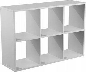 Regał Otwarty 2x3 Kostka Biały Szafka Półki Loft do Salonu