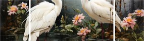 Obraz - Białe żurawie (170x50 cm)